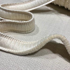Frangia in Cotone Spazzolato – Passamaneria con Nappe 30mm – Cuscini, Tende, Arredo – Ecru #0