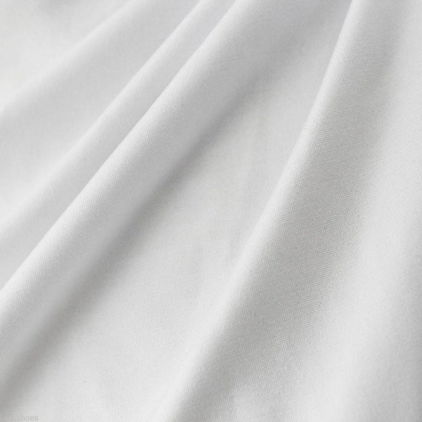 Matériau en tissu 100% coton blanc - Rideaux, Confection de robe, literie - 120cm de large par mètre