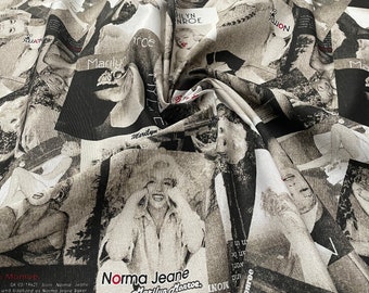 Marilyn Monroe Photo Collage Print Fabric Home Decor Curtain Upholstery Material - 54" or 138cm wide Canvas