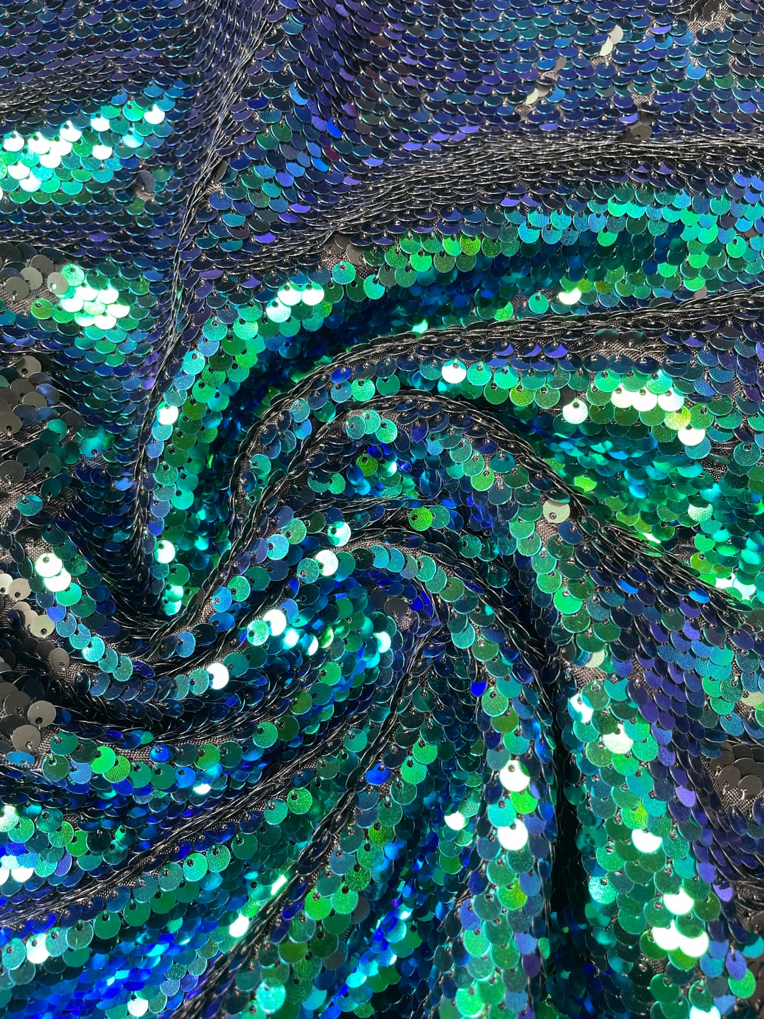 MERMAID Reversible 5mm Sequin Fabric Flip Two Tone Material