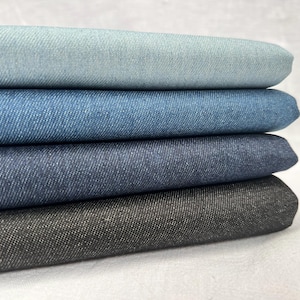 Tessuto Denim Classico in Cotone - Blu Marino per Giacche, Vestiti e Progetti Creativi - Extra Largo 180cm