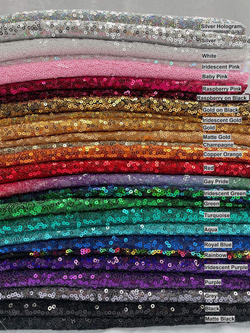 3mm Mini Sequins Tissu Matériau 1 voie extensible 130cm ou 51 de large Paillettes étincelantes Rouge image 7