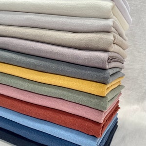 Stone Washed Pure Plain Linen Fabric Material 100% Linens Home Decor Bedding Clothes Curtains 55 140cm Wide image 2