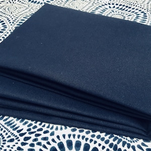 NAVY BLUE Plain Ottoman Fabric For Curtains Upholstery Cotton Canvas Material - 55&quot;/140cm Wide