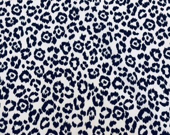 Blanc léopard impression numérique coton tissu décor à la maison rideaux tapisserie d'ameublement panthère Animal fourrure matériel 140 cm ou 55 "de large