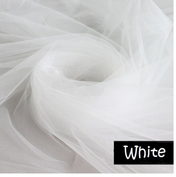 WHITE Tutu Tulle Fabric Mesh Net Material draping dressmaking lightweight  curtain - 118/300cm EXTRA wide