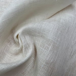 Extra Wide 100% Linen Fabric - Soft Linen Material for Home Decor, Curtains, Clothes - 118&quot;/ 300cm wide - Plain CREAM