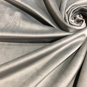 LUX Materiale in velluto super morbido e resistente Decorazioni per la casa Tende Tappezzeria Sartoria 150cm di larghezza - grigio argento