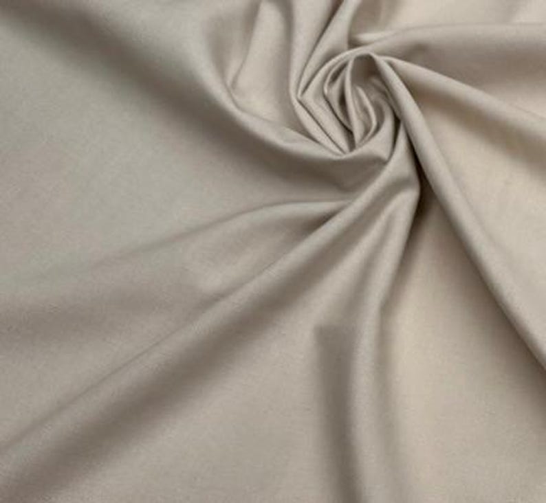 Tela Clásica de Mezcla de Lino y Algodón Ligera para Decoración del Hogar, Ropa de Cama, Ropa, Cortinas – 140 cm de Ancho Beige