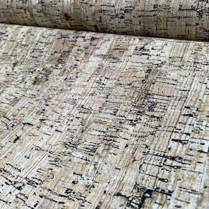 RUSTIC CORK Digital Print Fabric Home Decor Cotton Curtain Upholstery Material - 140cm or 55&quot; Wide