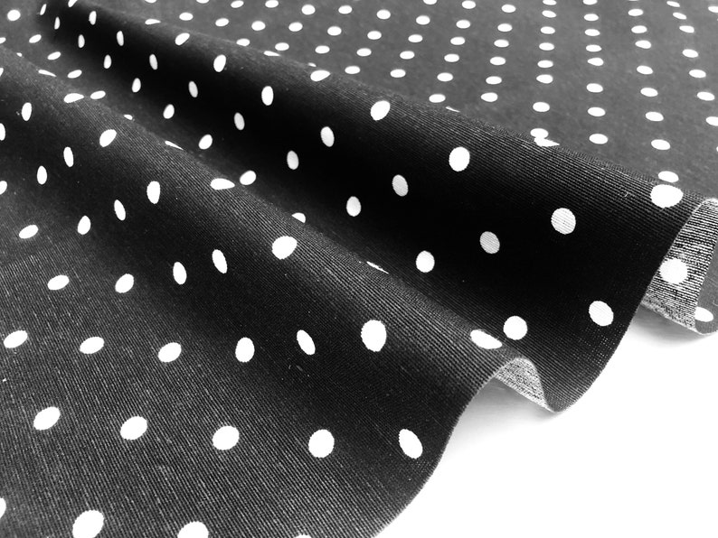 Polka Dot Fabric White Spots Dots PolyCotton Material Shabby Classic Chic Textile Home Decor Dress Curtains 55''/140cm Wide Canvas image 4