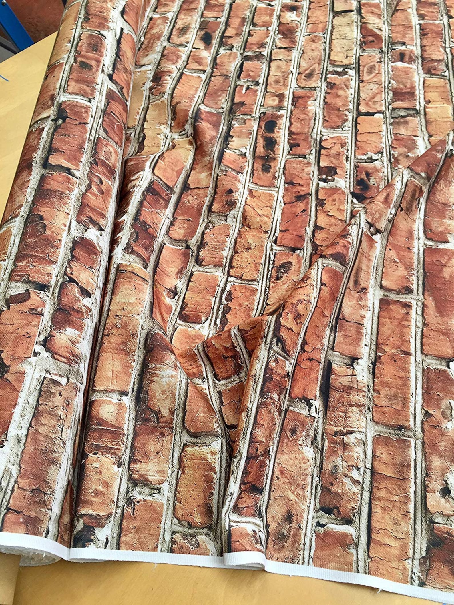 DIGI BRICK WALL Effect Cotton Fabric Red Bricks Stone Wall Etsy UK