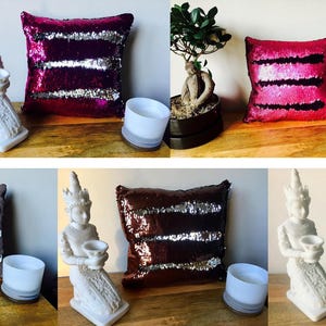 MERMAID SEQUIN Cushion Cover - Pillow Case Reversable Flip Sequins Sofa 38x38cm