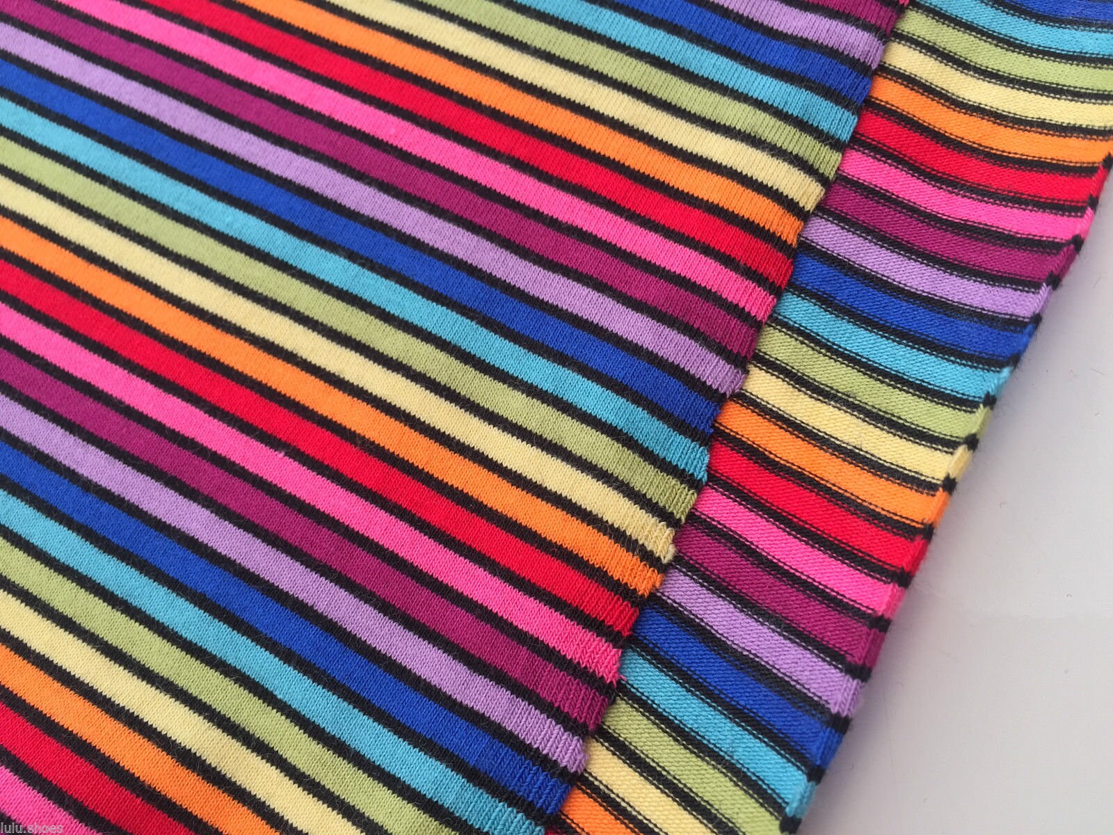 MULTI STRIPE Rainbow Single Jersey Knit Elastane 4 Way - Etsy UK
