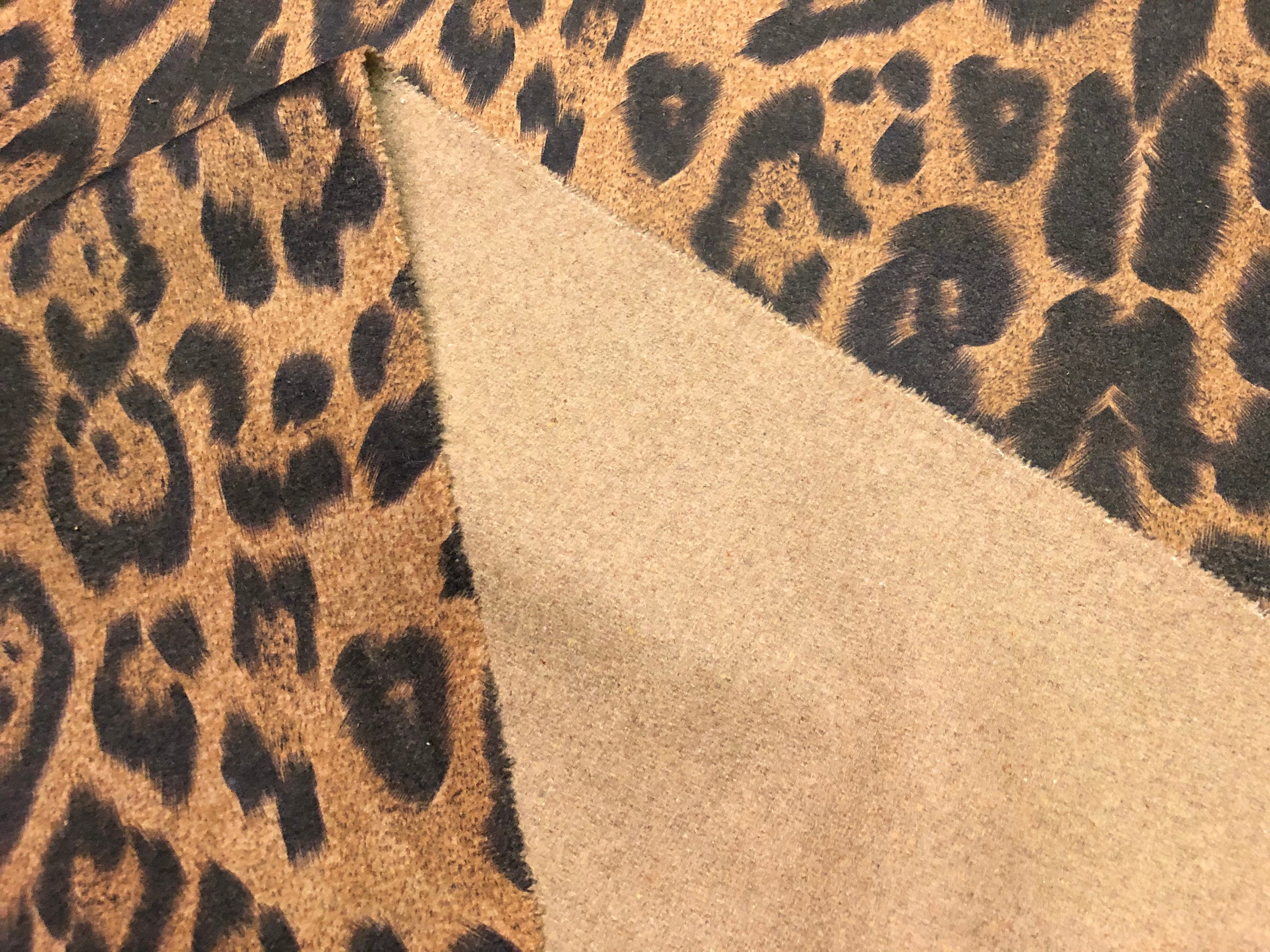 Woolen Leopard Print Wool Fabric Flannel Material Fleece Etsy