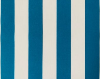 Turquoise & White Striped DRALON Outdoor Fabric Acrylic Teflon Waterproof Upholstery Material For Cushion Gazebo Beach - 125"/320cm Wide