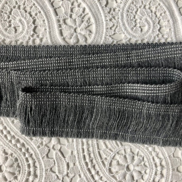 DARK GREY - Pincel Flecos Borlas Textil Corte Almohada Recorte, Tubería, Cojín Trim, Cortinas, Decoración del Hogar - 40mm de ancho - Cualquier LONGITUD