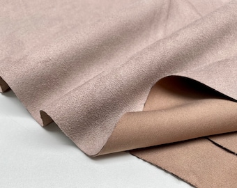 Beige BLACKOUT Faux Suede Polyester Fabric For Curtains Upholstery Material - 110"/280cm Wide