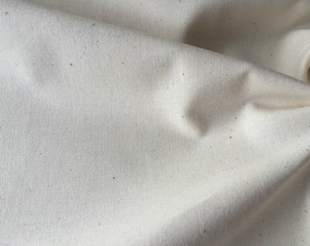 Tissu 100% coton crème naturel brut uni - 120 cm de large - vendu au mètre