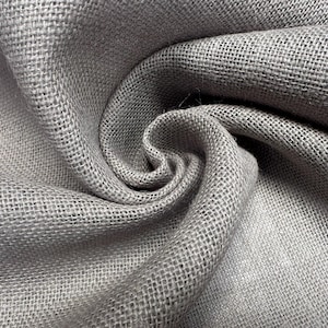 GRAU  Gefärbtes hessisches 100% JUTE-Stoff-Sackmaterial 10 Unzen feine natürliche Sackleinen für Hochzeitstischläufer