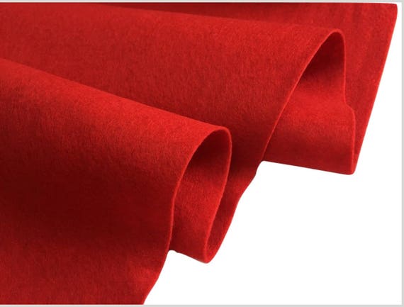 Felt Fabric Material Craft Plain Colours Polyester 102cm Wide RED