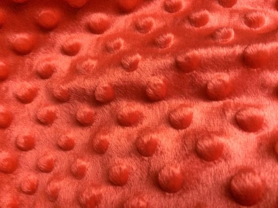 Dimple DOT Supersoft Fleece Fabric Cosy Blanket Plush Kids Cuddle-Worthy Soft Material - 160cm Wide - Carrot Red
