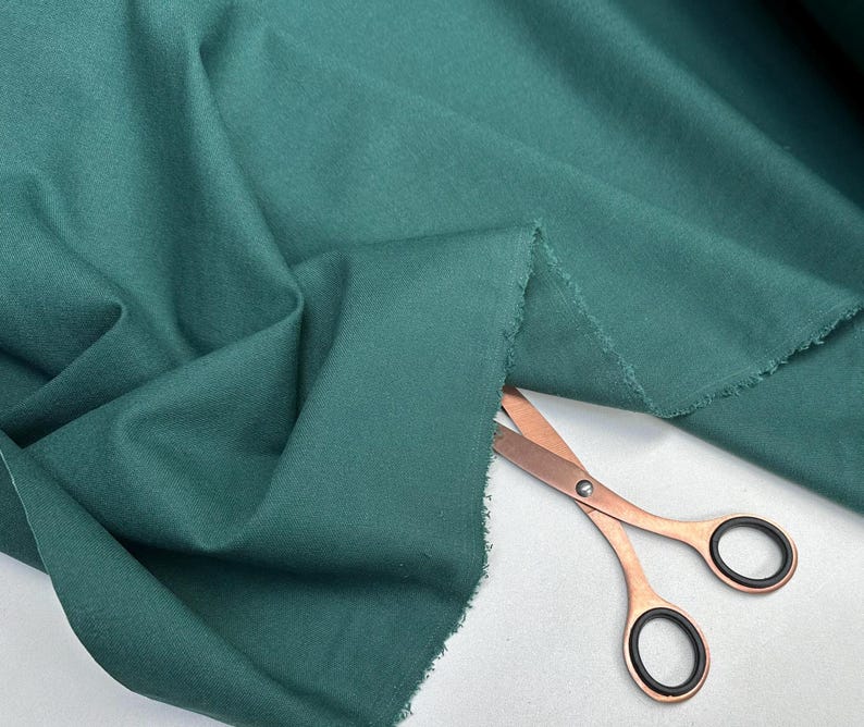 Tela Clásica de Mezcla de Lino y Algodón Ligera para Decoración del Hogar, Ropa de Cama, Ropa, Cortinas – 140 cm de Ancho Petrol Green