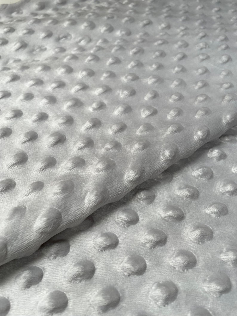 Dimple DOT Supersoft Fleece Fabric Cosy Blanket Plush Kids Cuddle-Worthy Soft Material 160cm Wide Silver Grey image 4