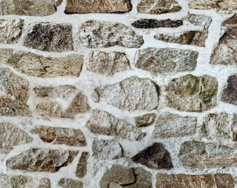 Tissu Imitation Mur de Pierre – Largeur Extra 280 cm – Coton Numérique pour Rideaux, Tapisserie & Décoration – Beige