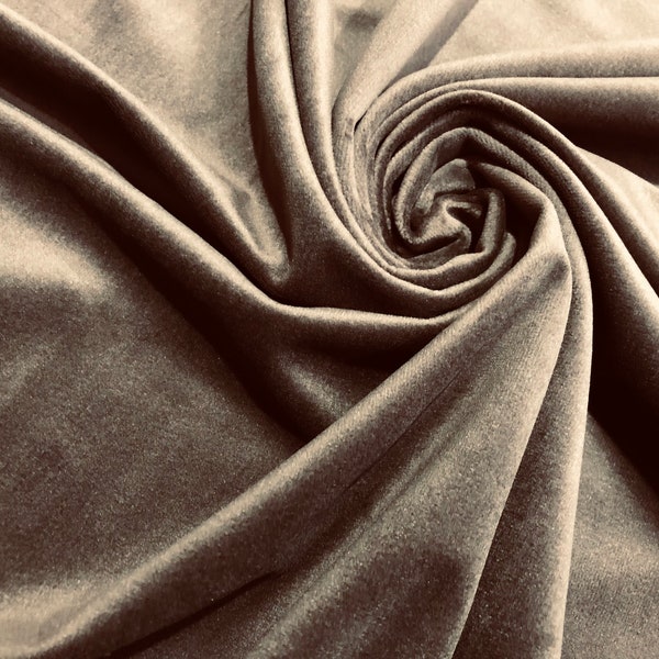 LUX Velvet Fabric Super Soft Strong Velour Material Home Decor Curtains Upholstery Dressmaking - 59"/150 cm Wide - BROWN