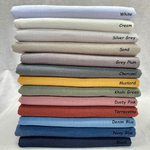 Stone Washed Pure Plain Linen Fabric Material 100% Linens Home Decor Bedding Clothes Curtains 55 140cm Wide image 1