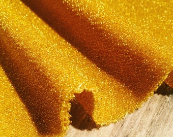 Lightweight Metallic Lurex Fabric Stretch Jersey Material - Sparkling Gold Glitter - 150cm wide