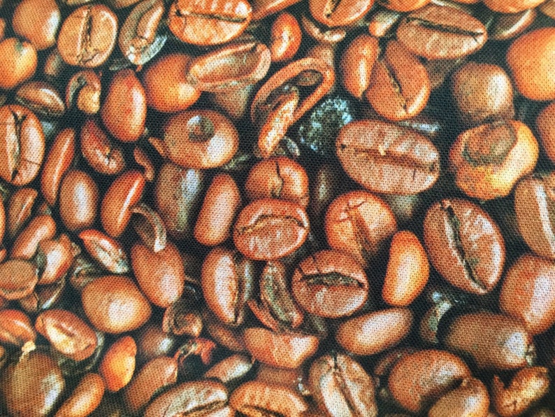 COFFEE BEANS Bean Cafe Cotton Fabric Curtain Upholstery Etsy