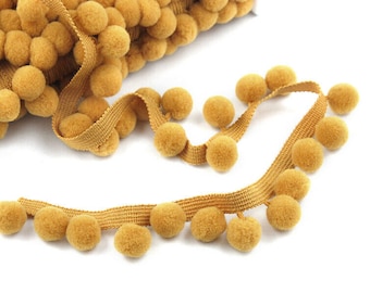 Schatz XL Größe 2 cm Pom Pom Bommelbesatz Fransen Pom Pom Besatz - BESTE QUALITÄT !! Wählen Sie aus 21 Farben #C (Meterware)