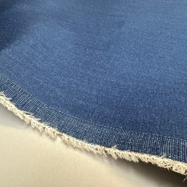 7,6 Unzen Stretch-Denim-Stoff – schlichtes blaues Jeans-Baumwollmaterial – 57 Zoll oder 145 cm breit