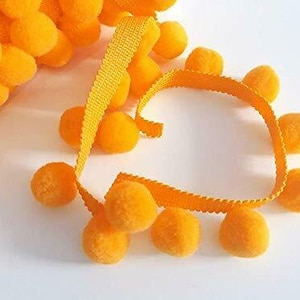 Arancia XL Taglia 2 cm Pom Pom Bobble Trim Frange Pom Pom Trimming - MIGLIORE QUALITÀ!! Scegli tra 21 colori #C (venduti al metro)