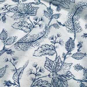Tissu Voilage Floral - Matériau Doux pour la Décoration Intérieure, Mariage, Rideaux, Vêtements - 280cm EXTRA Large - Bleu Ivoire