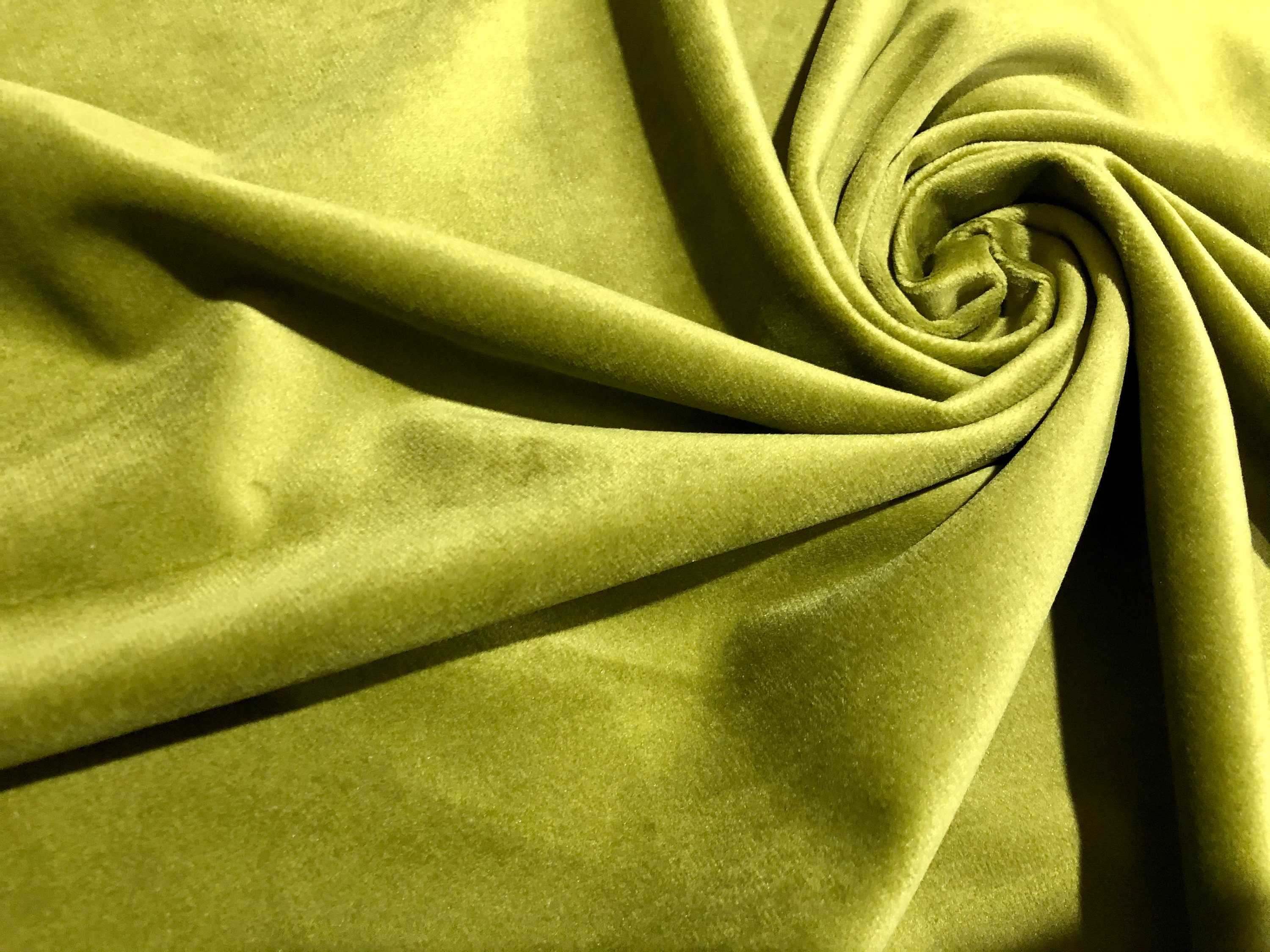 LUX Velvet Fabric Super Soft Strong Velour Material Home Decor Curtains  Upholstery Dressmaking - 59/150 cm Wide - KHAKI GREEN