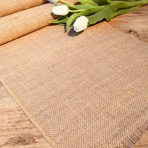 GLITTER Natural Rustic Burlap Jute Runners For Events, Weddings, Home - Jute Hessian Table Runner - 12&#39;&#39; or 30cm wide