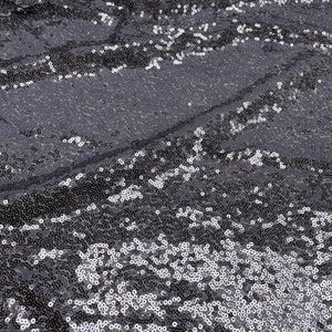 3mm Mini Sequins Fabric Material - 1 way stretch - 130cm or 51&quot; wide - Sparkling Paillettes - Grey