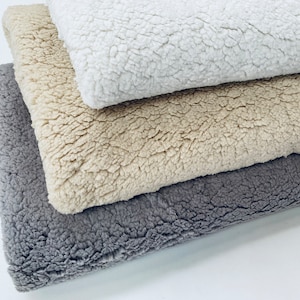 Sherpa Fleece Fabric Super Soft Stretch Materiale Home Decor Tappezzeria Sartoria - Larghezza 165 cm - BIANCO