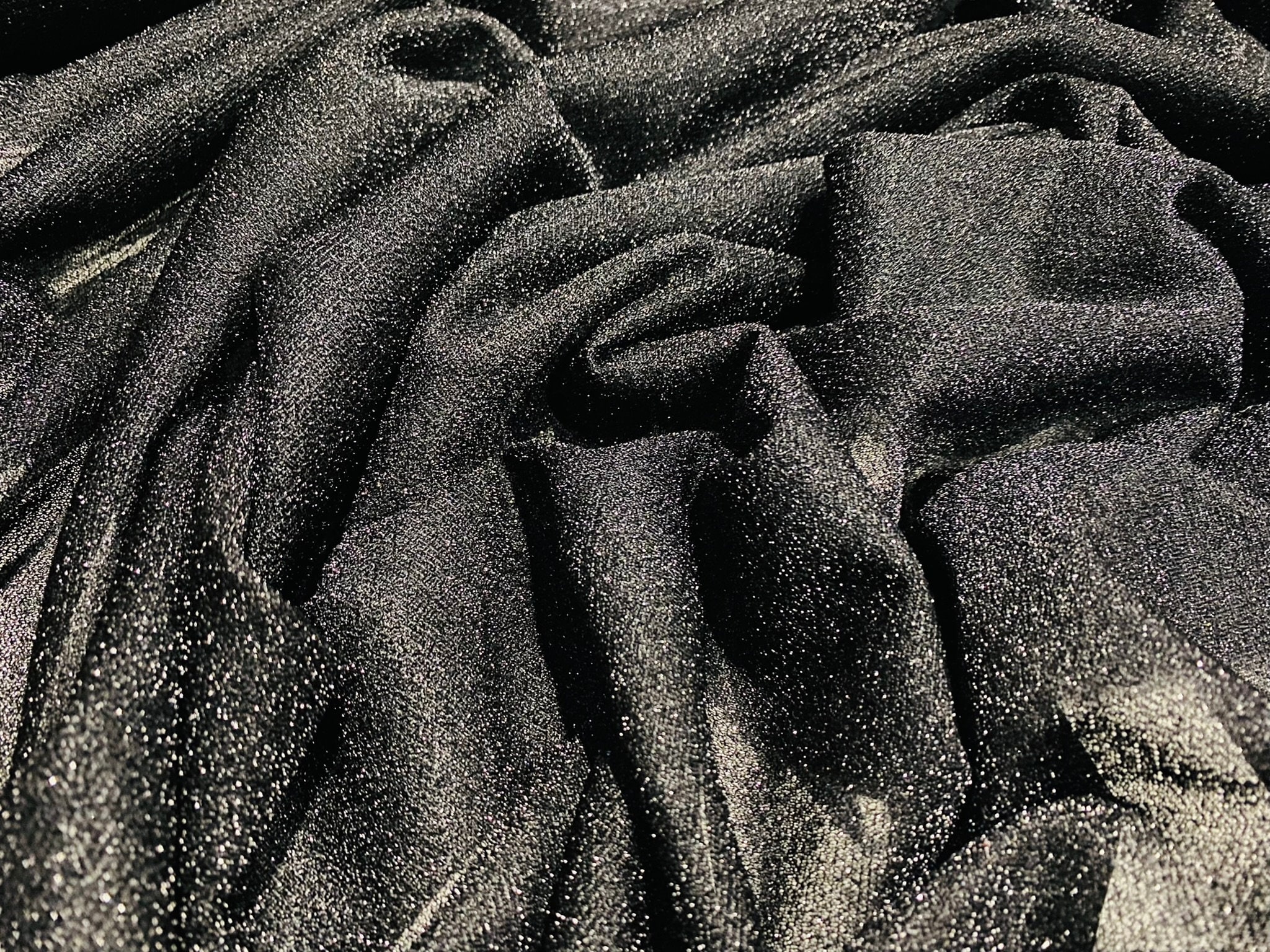 Lurex-Stretchstoff Grau Glitzernd - 150cm Breit Meterware Polyester