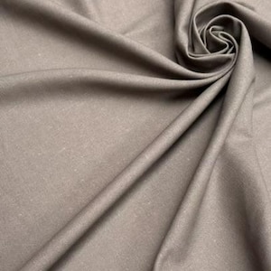 Tela Clásica de Mezcla de Lino y Algodón Ligera para Decoración del Hogar, Ropa de Cama, Ropa, Cortinas – 140 cm de Ancho Dark Beige