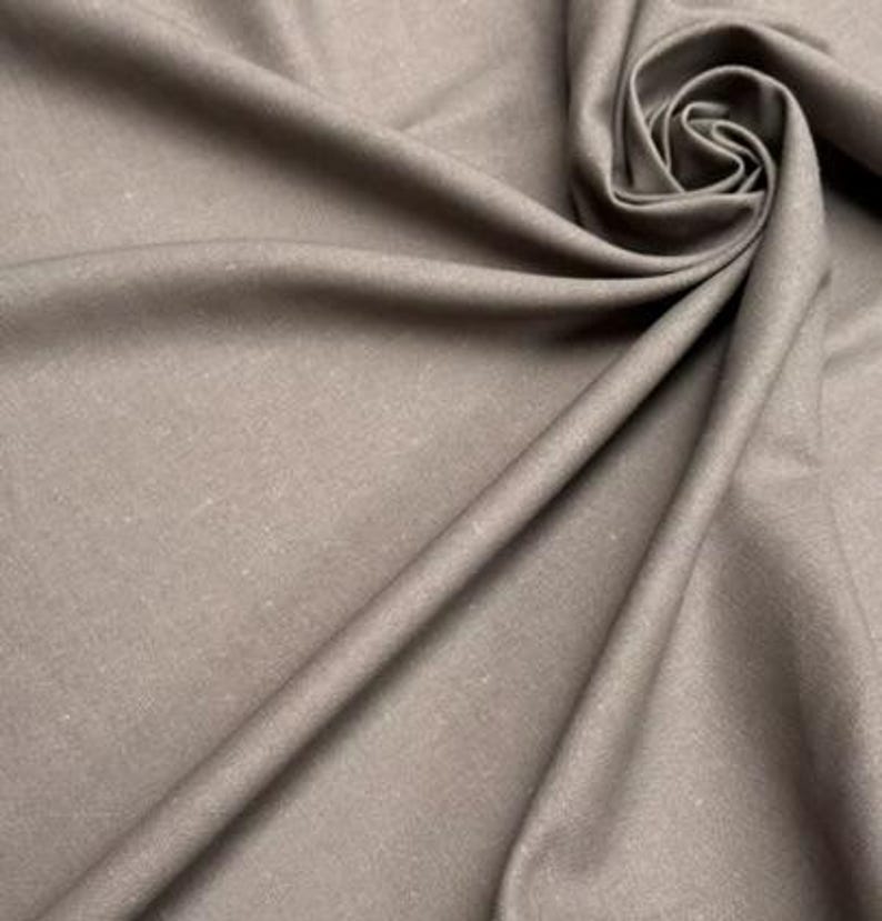 Tela Clásica de Mezcla de Lino y Algodón Ligera para Decoración del Hogar, Ropa de Cama, Ropa, Cortinas – 140 cm de Ancho Dark Beige