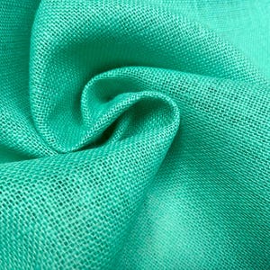 Tela de Yute Teñida - Arpillera Colorida para Bodas, Caminos de Mesa, Cortinas - 62 Pulgadas de Ancho MINT GREEN