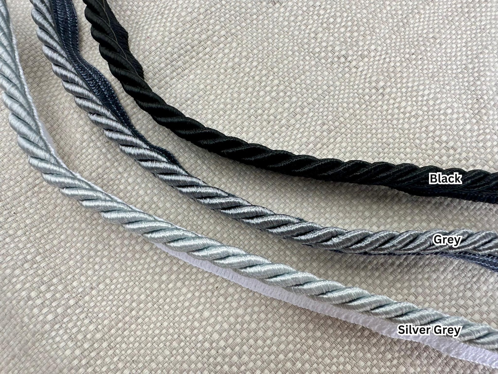 Picture of Flanged Piping Cord Twisted Rope Trim Home Decor - Pillow Cushion ...