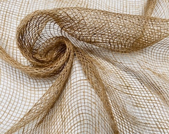 Hessisches Scrim-Netz, Jute-Stoff, Sackleinen – feines natürliches Sackleinen-Bast-Gartennetz – 100 cm breit