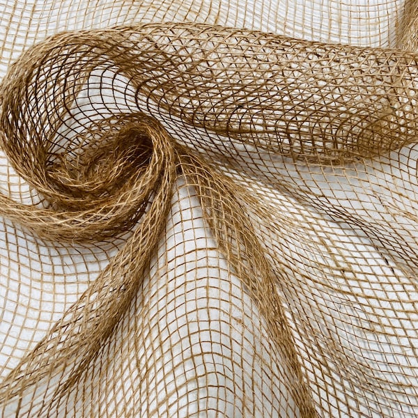 Hessian SCRIM Netting Jute Fabric Sacking Material - Fine Natural Burlap Raffia Garden Net - 100cm / 39" wide