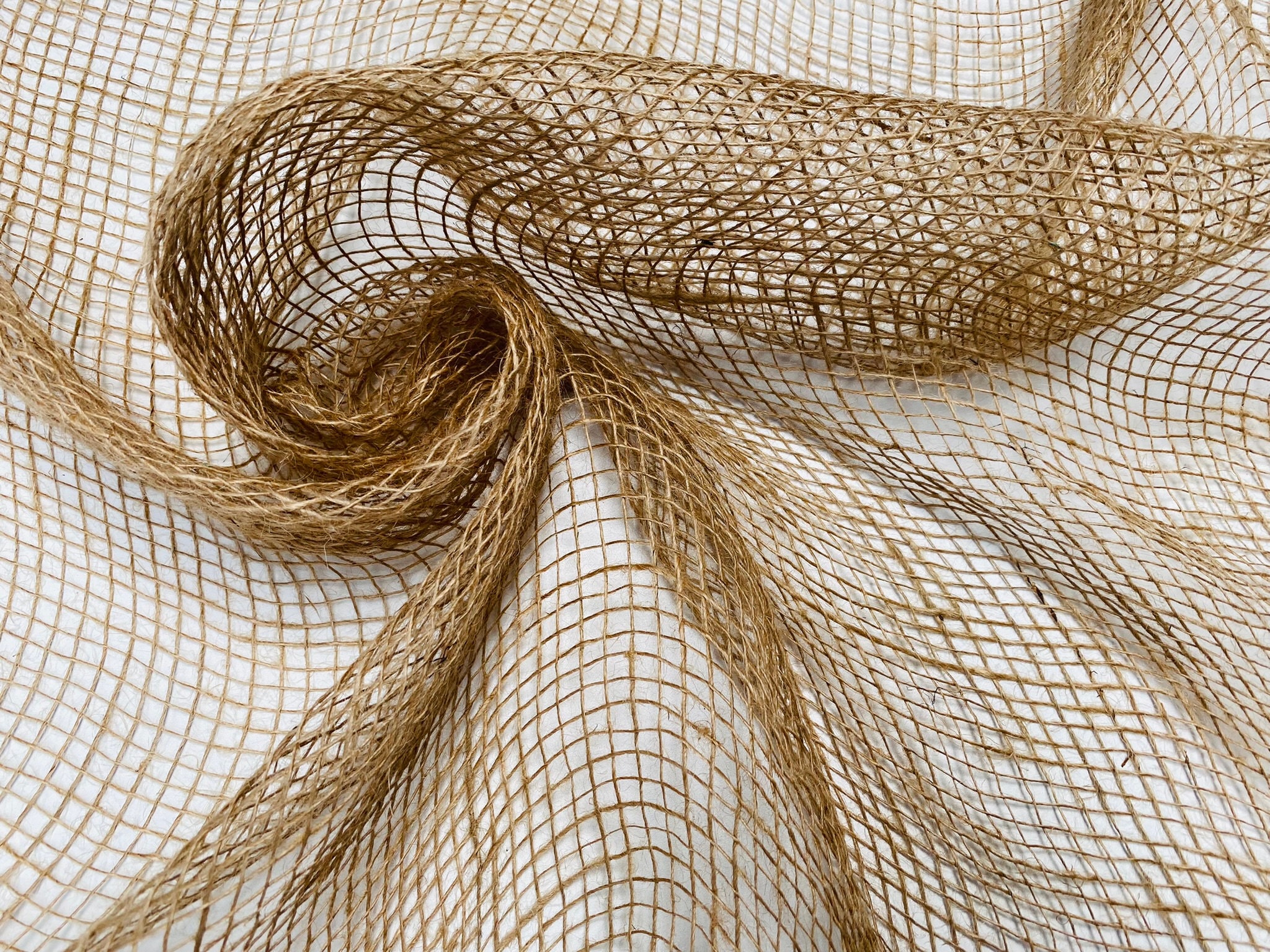 FREE SHIPPING - 10 Yards - 1.5 Wired Natural Open Weave Decorative Netting  Ribbon - Everyday Ribbon