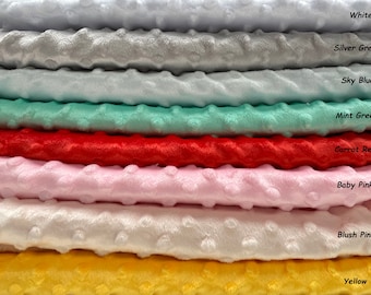 Supersoft Dimple DOT Cuddle Soft Fleece Plush Velboa Fabric Microfibre Material - blankets, toys, baby - 59 inches or 150cm wide